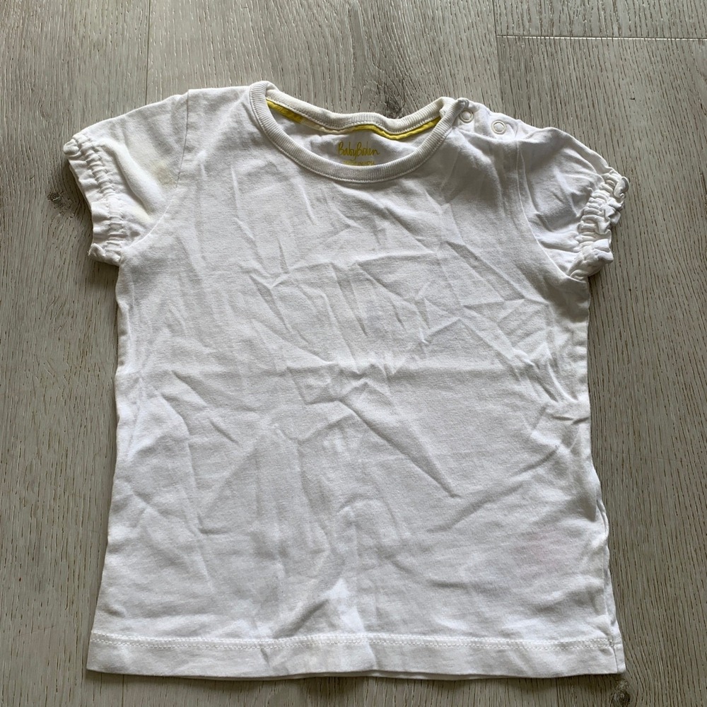 Baby Boden 18-20M Girls White Baby Tee Short Sleeve